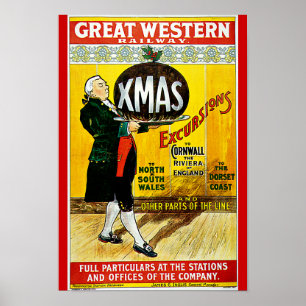 Great Western Railway Xmas Excursions Poster