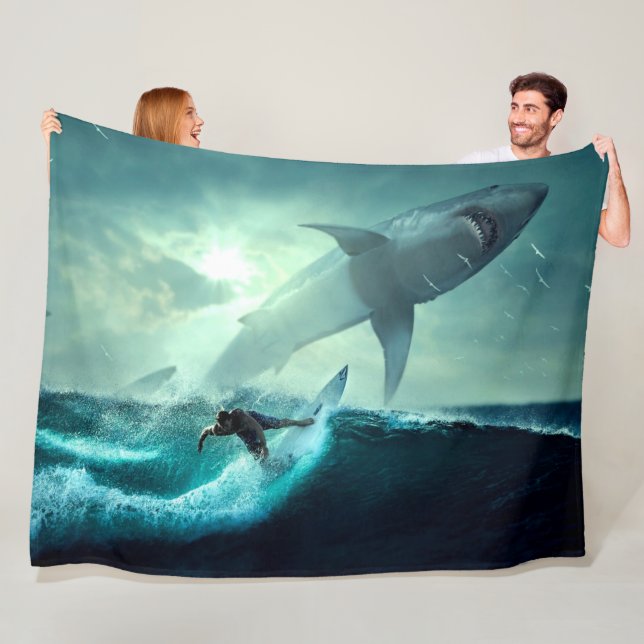 GREAT WHITE and SURFER Fleece Blanket (In Situ)