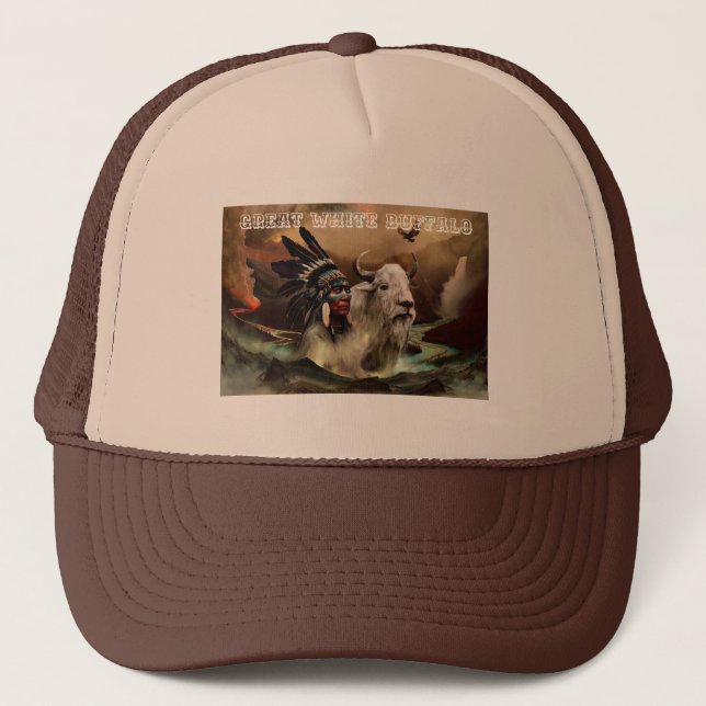 Great White Buffalo Trucker Hat (Front)