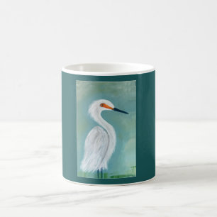 Great White Egret Fine Art Painting Coffee Mug
