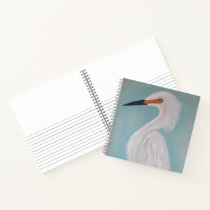 Great White Egret Fine Art Painting Notebook