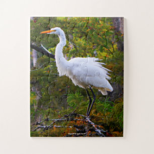 Great White Egret Florida Jigsaw Puzzle