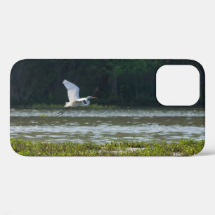 Great White Egret Flying iPhone Case
