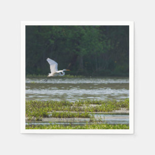Great White Egret Flying Napkin