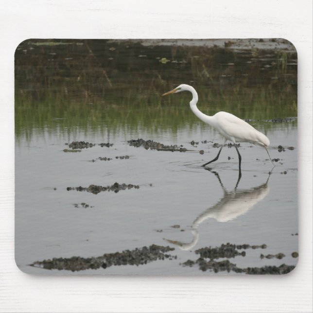 Great White Egret Mousepad (Front)