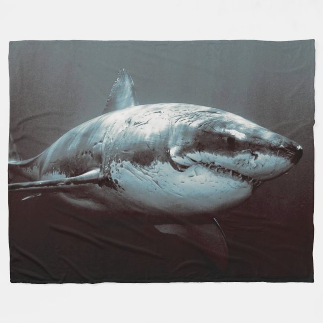 GREAT WHITE FLEECE BLANKET (Front (Horizontal))