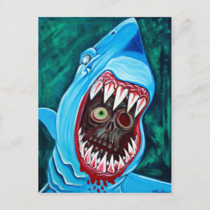 Great White Gobstopper - Shark VS Zombie Postcard