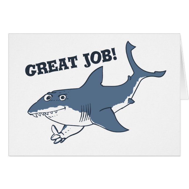 great white great job funny cartoon (Front Horizontal)