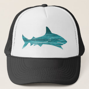 Great White Ocean Design Trucker Hat