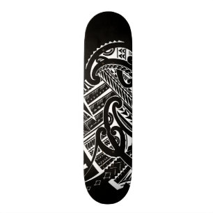 great white on black tribal samoan tattoo designs skateboard