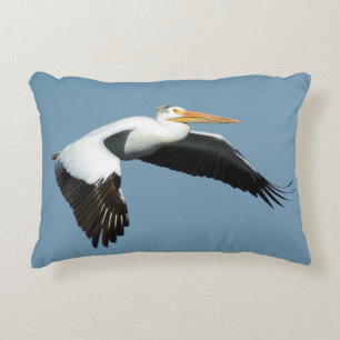Great White Pelican accent pillow
