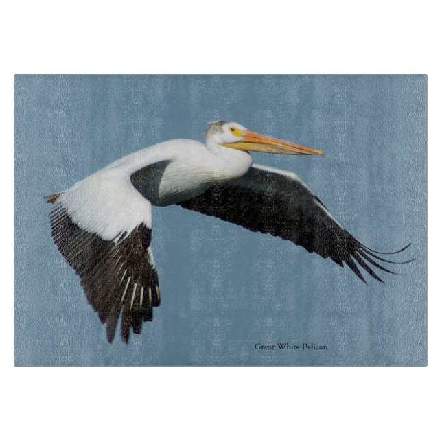 Great White Pelican cutting board (Front)