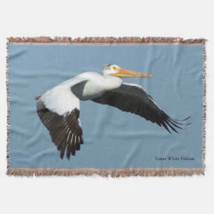 Great White Pelican throw blanket