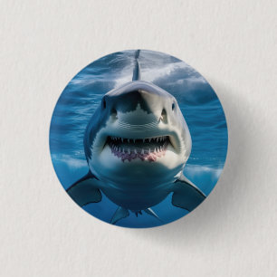 Great White Shark 3 Cm Round Badge