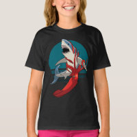 Great White Shark and Giant Squid
