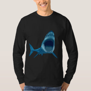 Great White Shark Angry Open Mouth Illustration Re T-Shirt