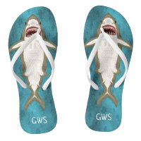 Great White Shark Attack Funny Ocean Monogrammed