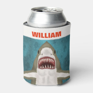 Great White Shark Attack Personalised Ocean Funny Can Cooler