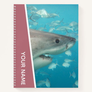 Great White Shark Australia Ocean Theme, Rose Gold Notebook