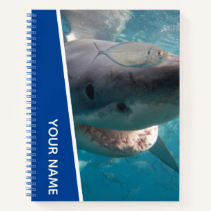 Great White Shark Australia Smile Teeth, Blue Boys Notebook