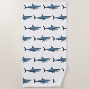 Great White Shark  Beach Towel