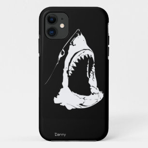Great White Shark Black And White Design iPhone 11 Case
