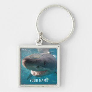 Great White Shark Close Up Underwater Australia Key Ring
