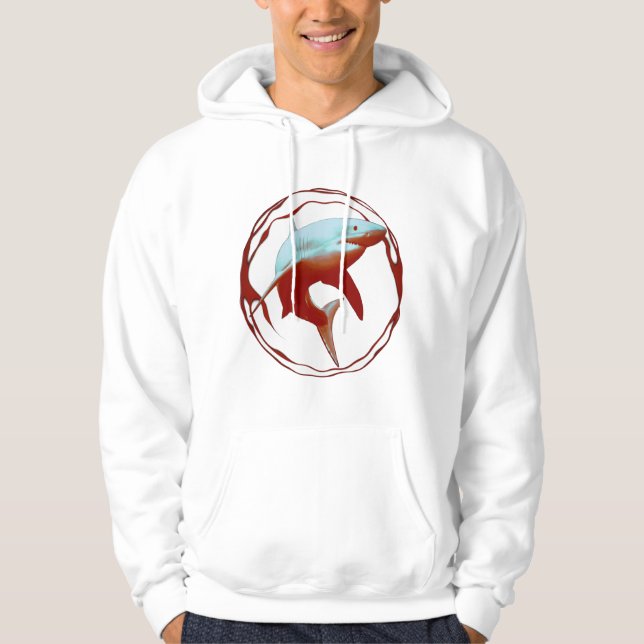 Great White Shark Graphic Design Hoodie (Front)
