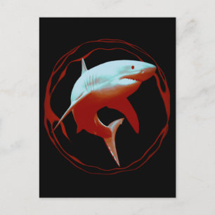 Great White Shark Graphic Design Postcard