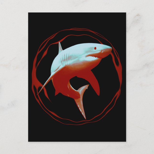 Great White Shark Graphic Design Postcard (Front)
