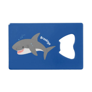 Great white shark happy cartoon illustration