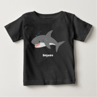 Great white shark happy cartoon illustration