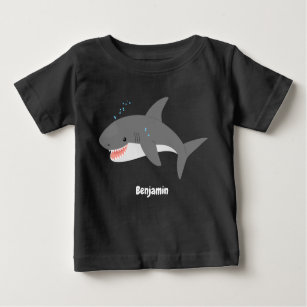 Great white shark happy cartoon illustration baby T-Shirt