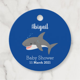 Great white shark happy cartoon illustration favour tags