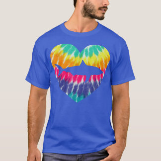 Great White Shark Heart With Tie dye Print For Sha T-Shirt