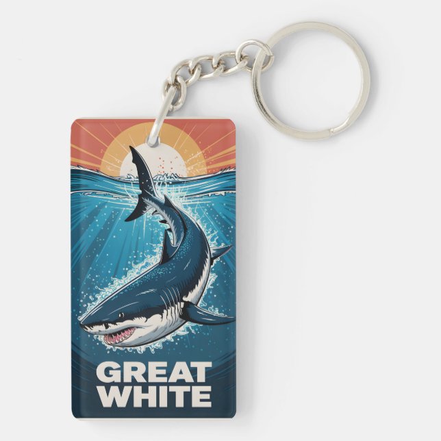 Great White Shark Key Ring (Back)