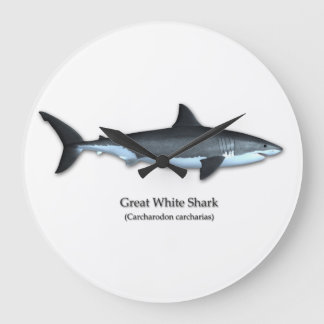 Great White Shark Large Clock