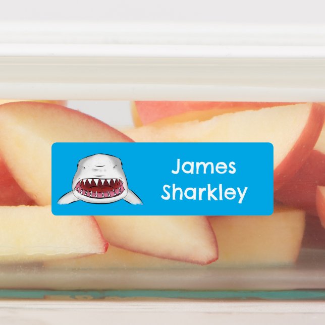 Great white shark mean cartoon illustration  (Affixed)