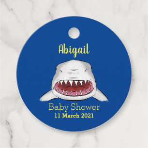Great white shark mean cartoon illustration favour tags