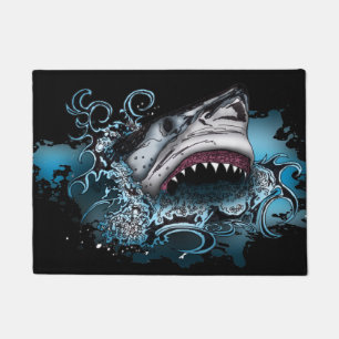 Great White Shark Ocean Wave Bold Entryway Doormat