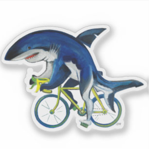 Great White Shark On A Road Bike