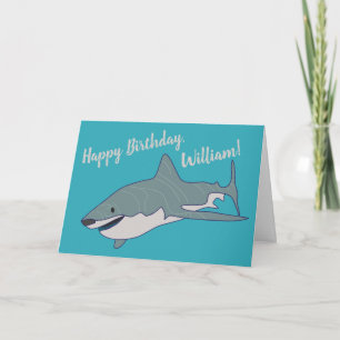 Great White Shark Personalised Birthday Card