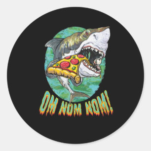 Great White Shark Pizza Classic Round Sticker