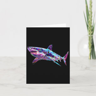 Great White Shark Polygon Fishing Scuby Diving Sha Card