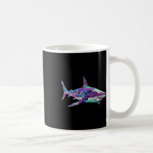 Great White Shark Polygon Fishing Scuby Diving Sha Coffee Mug