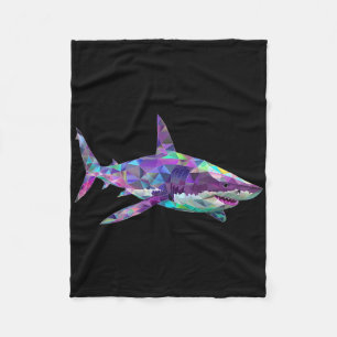 Great White Shark Polygon Fishing Scuby Diving Sha Fleece Blanket