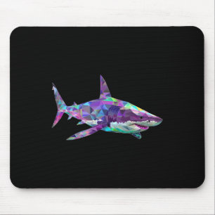 Great White Shark Polygon Fishing Scuby Diving Sha Mouse Pad