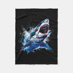 Great White Shark Scuby Diving Fishing Shark Lover Fleece Blanket