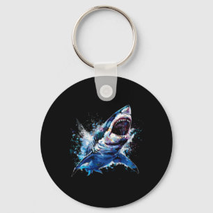Great White Shark Scuby Diving Fishing Shark Lover Key Ring