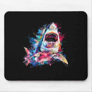 Great White Shark Scuby Diving Fishing Shark Lover Mouse Pad